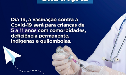 Vacinação infantil será à tarde