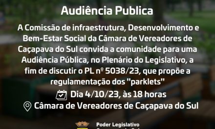Audiência pública debate parklets em Caçapava