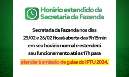 Secretaria da Fazenda terá horário estendido para emitir guias do IPTU