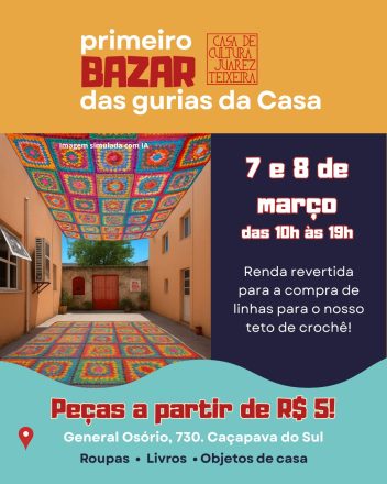 Casa de Cultura realiza bazar solidário para financiar projeto coletivo de crochê_crédito Divulgação