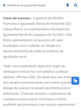 Print Ministério da Igualdade Racial_Cátia Cilene