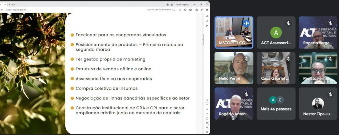 Reunião Virtual Olivas - Crédito Divulgação
