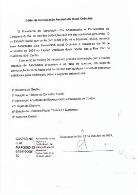 edital convocação gazeta assinado